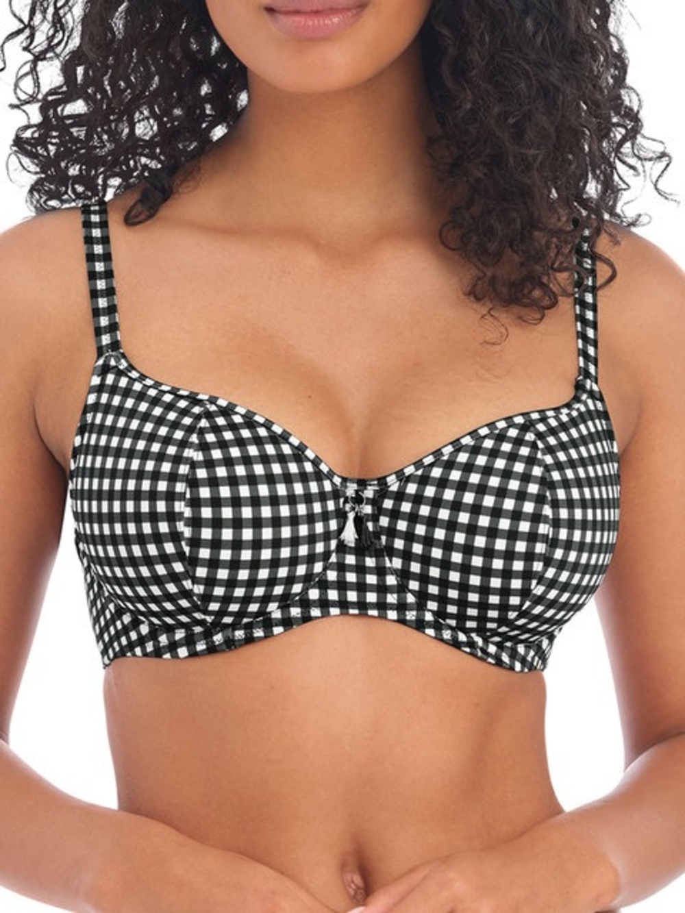 🌻NEW w/tag Freya Check In Sweetheart Bikini Underwire Swim Top Monochrome 36D